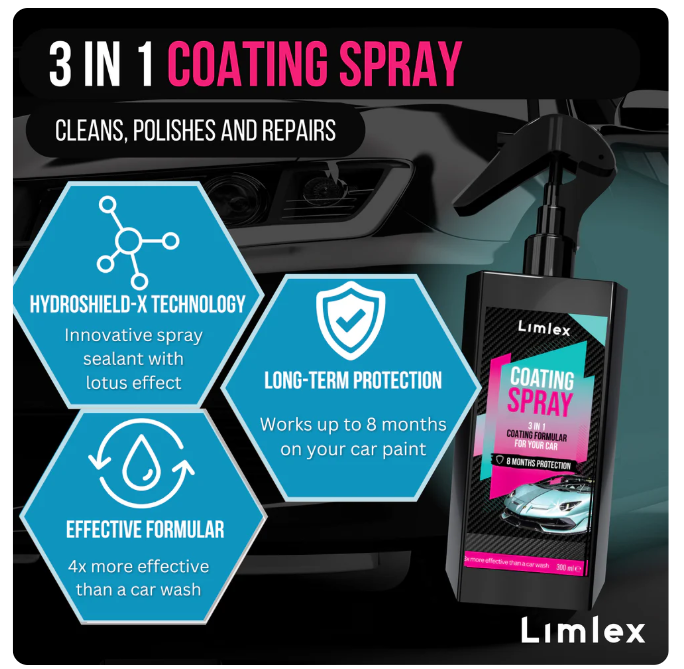 Platinium Coating Spray and Foam Car Cleaner 200ml (3-in-1 combo pack)